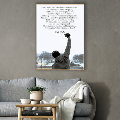 Rocky Motivational Quote printed poster, Movie Quote Rocky Balboa