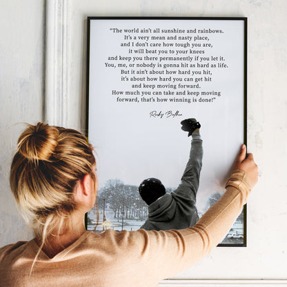 Rocky Motivational Quote printed poster, Movie Quote Rocky Balboa